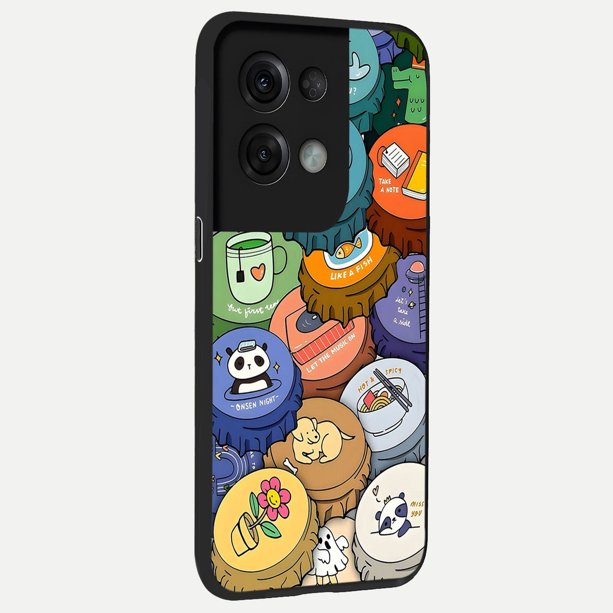 Coins Patterns back cover For Oppo Reno 8 Pro slim fit glass case with vibrant aesthetic design