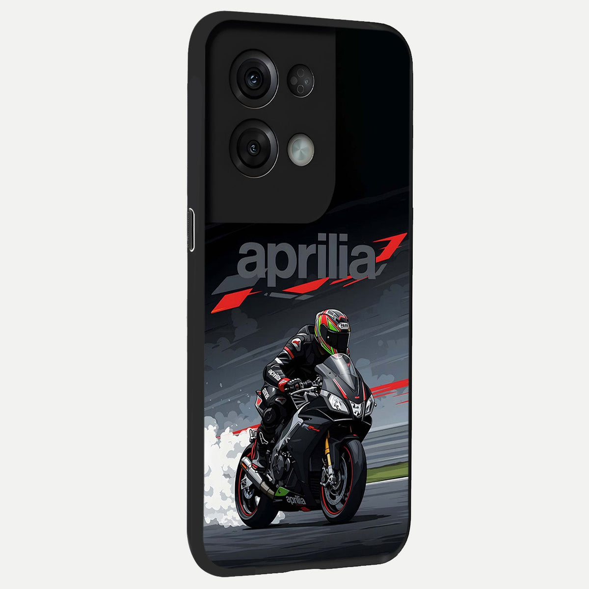 Dark Aprilla back cover For Oppo Reno 8 Pro slim fit glass case with vibrant aesthetic design