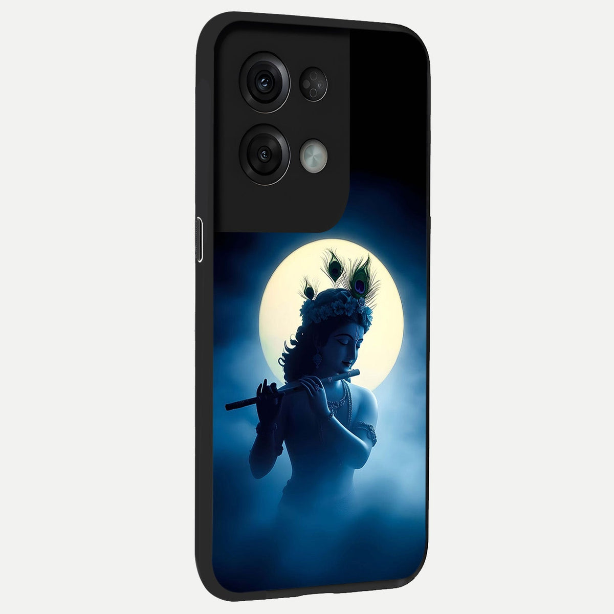 Divine Moon Flute back cover For Oppo Reno 8 Pro slim fit glass case with vibrant aesthetic design