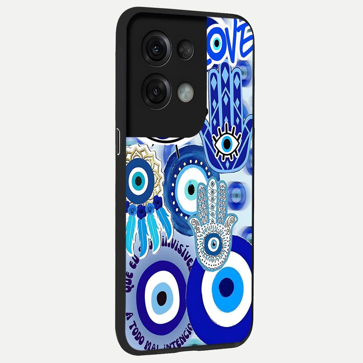Evil Eyes Dream back cover For Oppo Reno 8 Pro slim fit glass case with vibrant aesthetic design