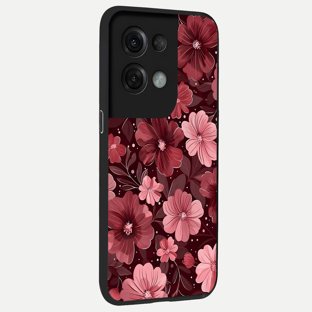Flower Blush Bloom back cover For Oppo Reno 8 Pro slim fit glass case with vibrant aesthetic design