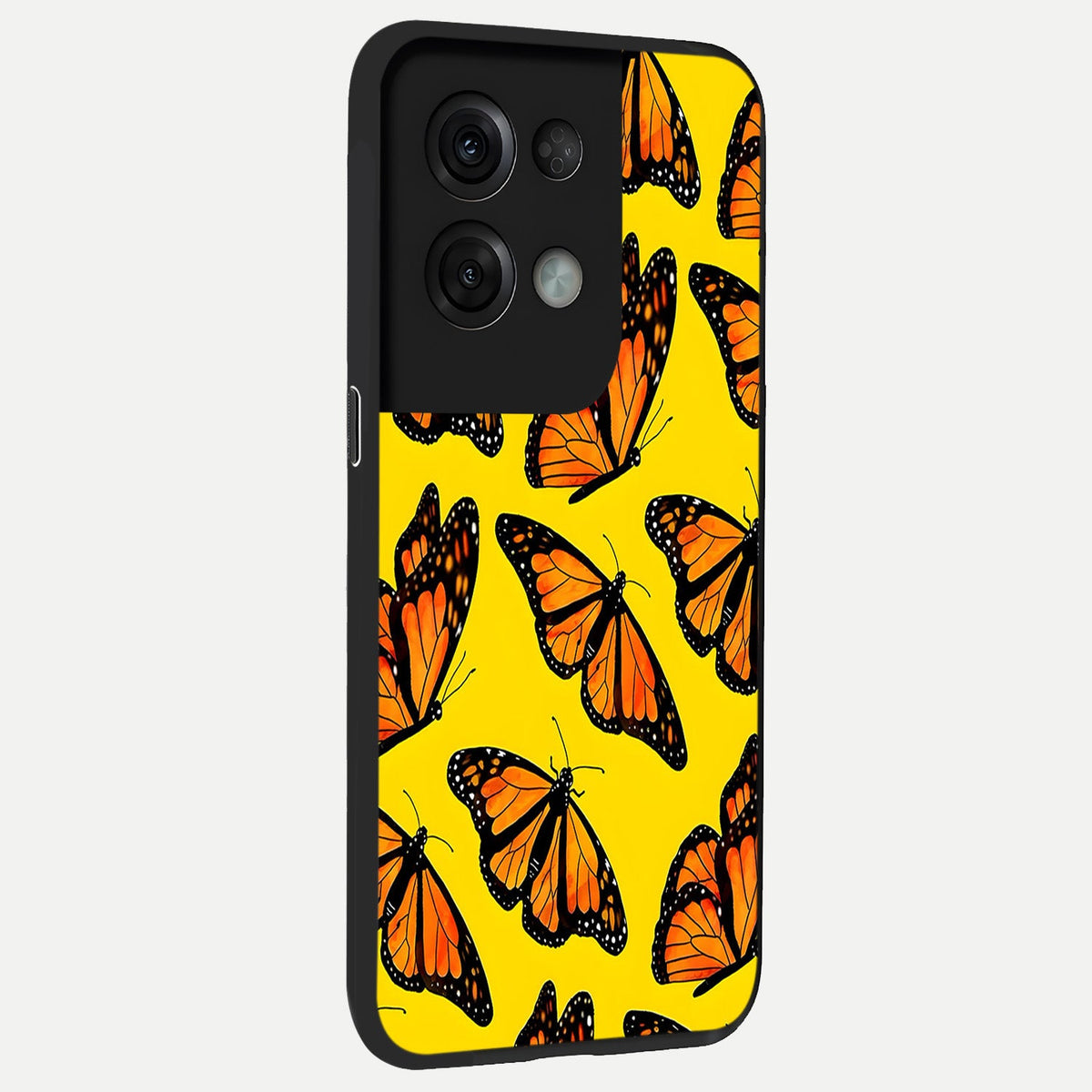 Golden Wing Flight back cover For Oppo Reno 8 Pro slim fit glass case with vibrant aesthetic design