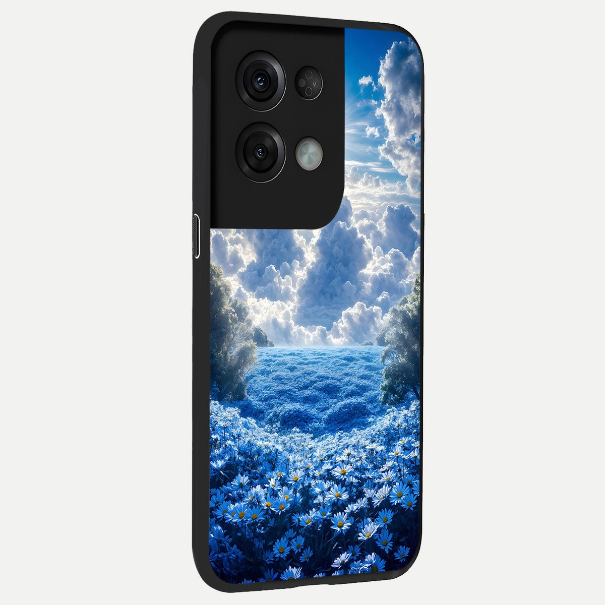Heavenly Daisy Horizon back cover For Oppo Reno 8 Pro slim fit glass case with vibrant aesthetic design
