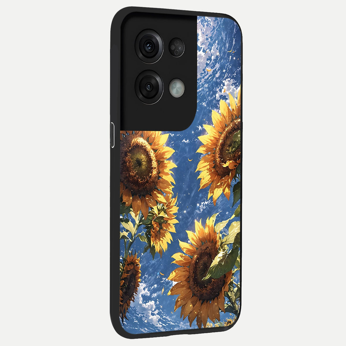 Heavenly Sunflower Rise back cover For Oppo Reno 8 Pro slim fit glass case with vibrant aesthetic design