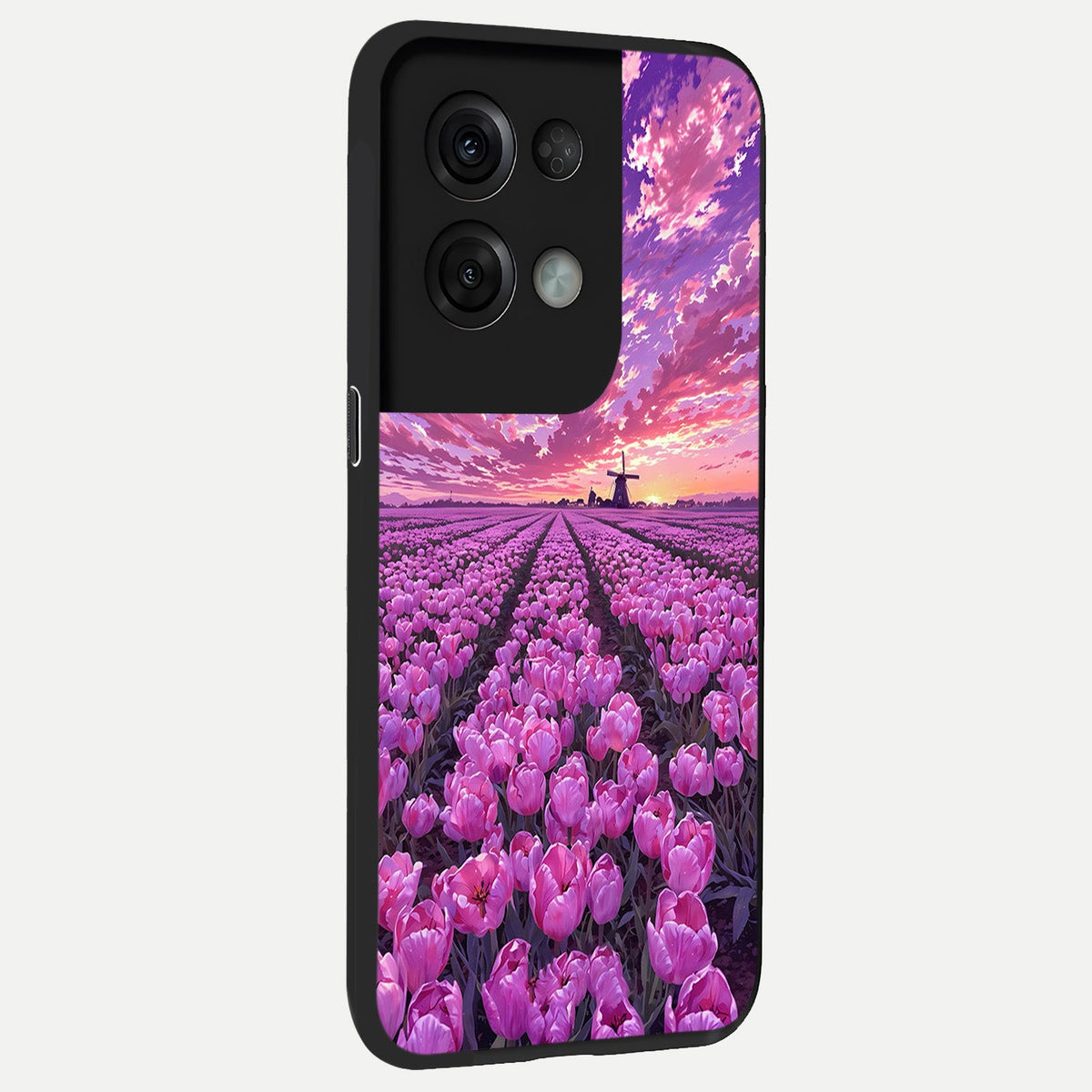 Lavender Dream Skies back cover For Oppo Reno 8 Pro slim fit glass case with vibrant aesthetic design
