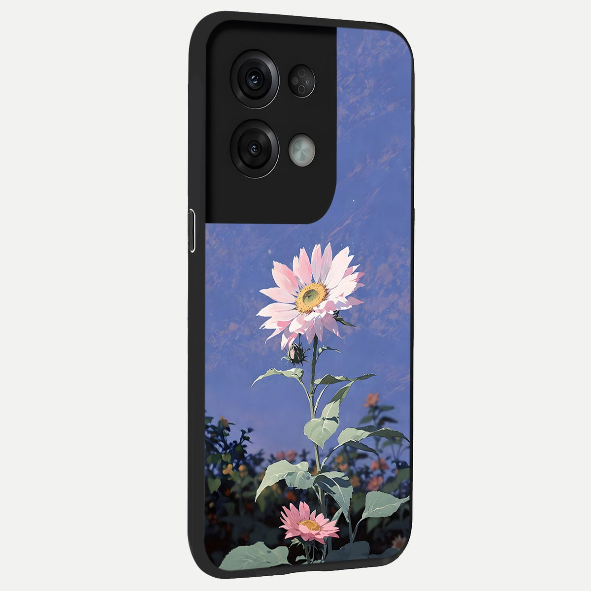 Pink Shells Outline back cover For Oppo Reno 8 Pro slim fit glass case with vibrant aesthetic design