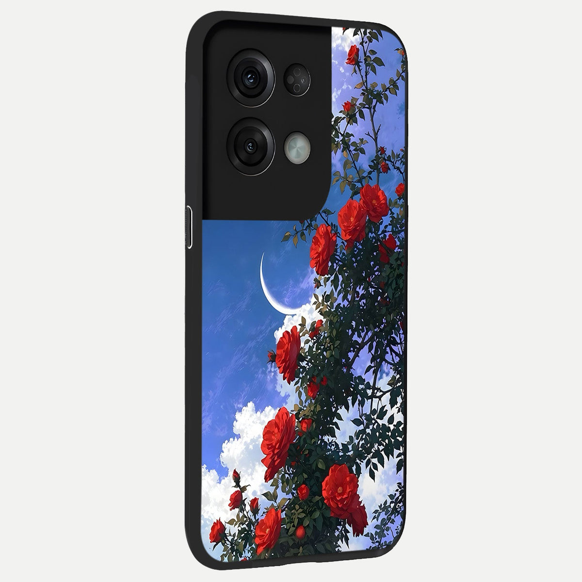 Rose Drift Flowers back cover For Oppo Reno 8 Pro slim fit glass case with vibrant aesthetic design