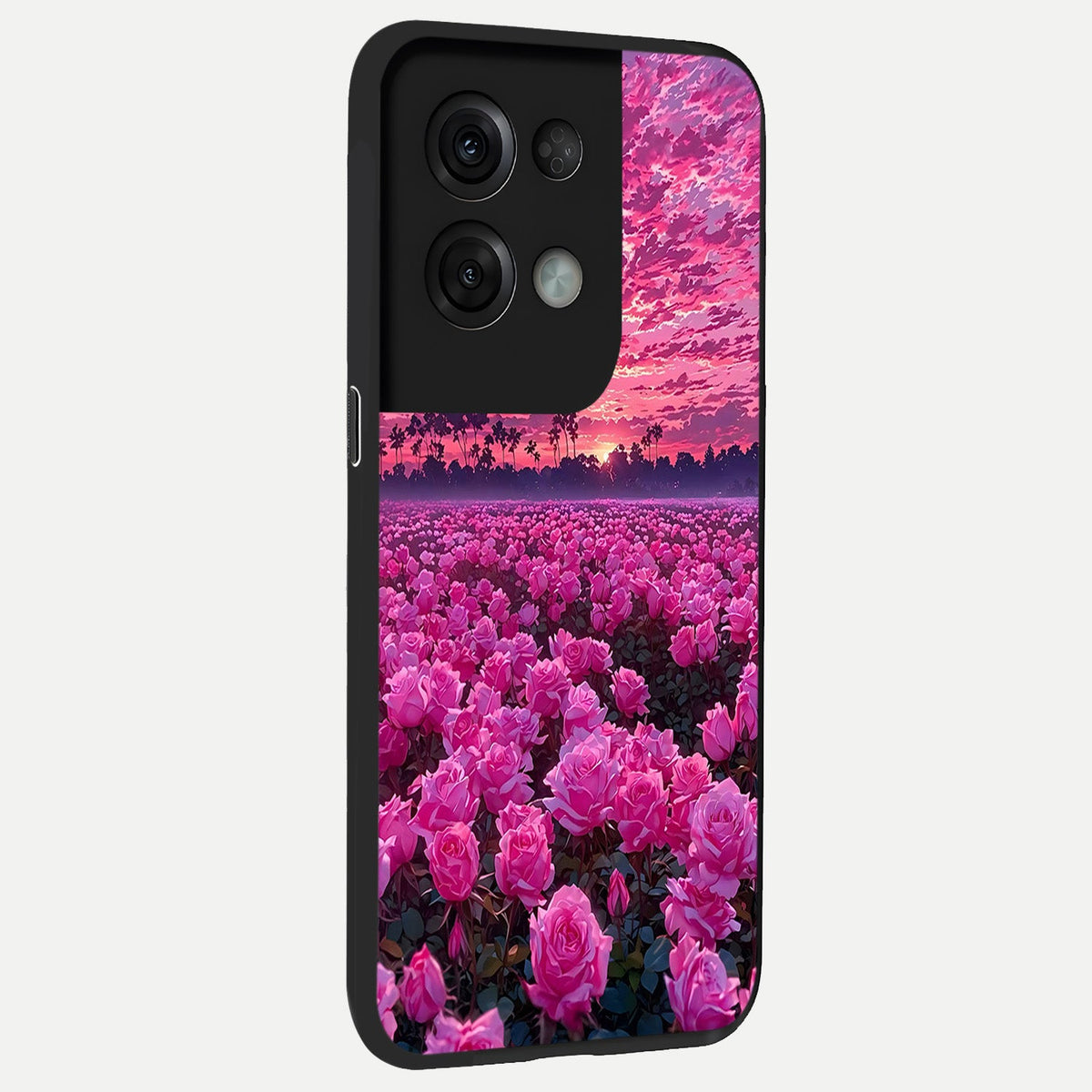 Rose Sunset Valley back cover For Oppo Reno 8 Pro slim fit glass case with vibrant aesthetic design