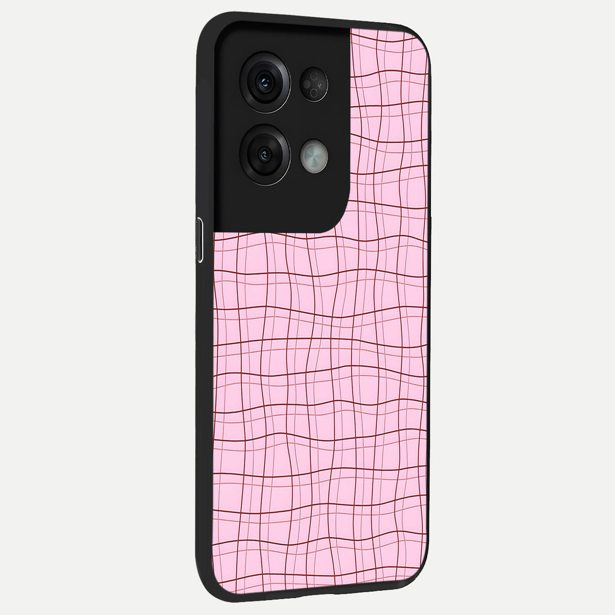 Soft Grid Bliss back cover For Oppo Reno 8 Pro slim fit glass case with vibrant aesthetic design