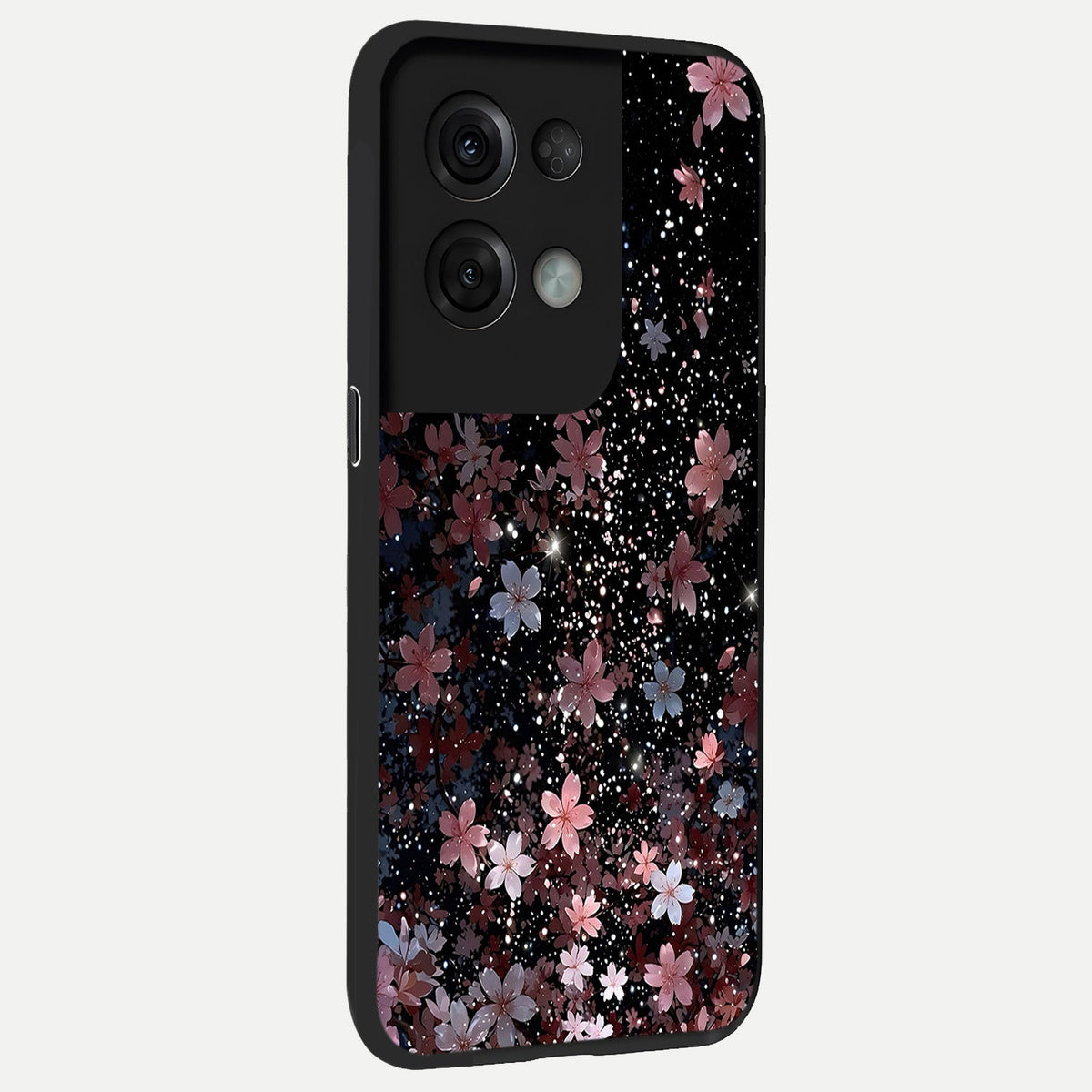 Starlit Flower Dreams back cover For Oppo Reno 8 Pro slim fit glass case with vibrant aesthetic design
