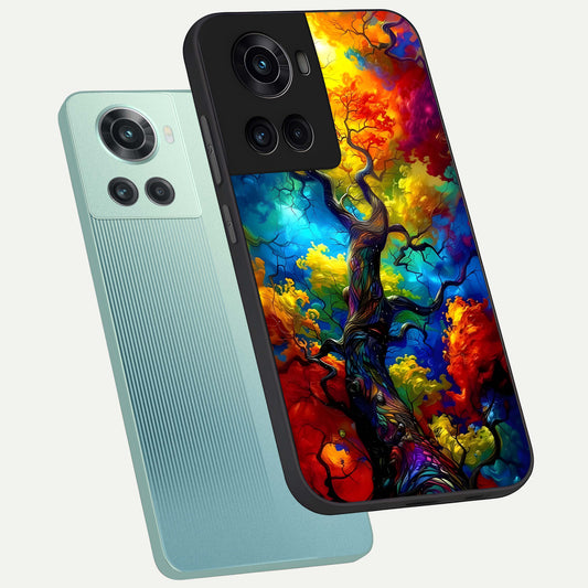 Colorful Soda Bottles phone case For OnePlus 10R showing premium glass back cover with detailed artwork