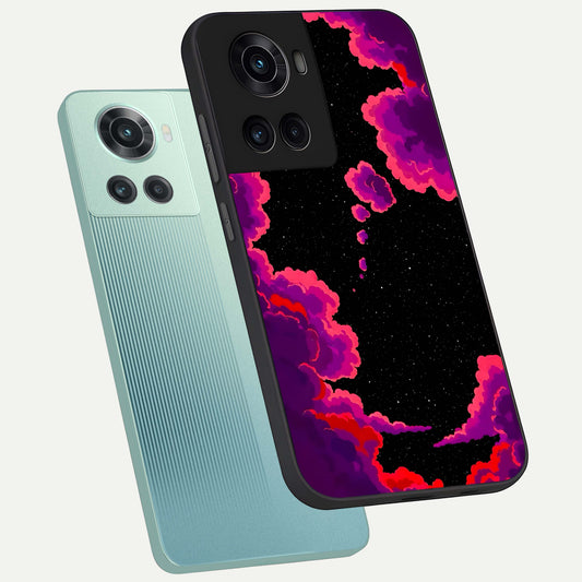 Galaxy Dream Frame phone case For OnePlus 10R showing premium glass back cover with detailed artwork