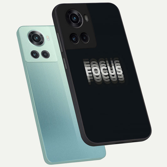 Mono Focus Vision phone case For OnePlus 10R showing premium glass back cover with detailed artwork