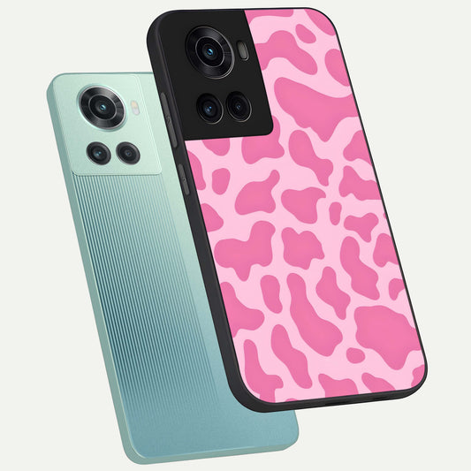Pinkish Scenery phone case For OnePlus 10R showing premium glass back cover with detailed artwork