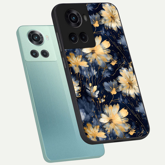 Royal Petal Dream phone case For OnePlus 10R showing premium glass back cover with detailed artwork
