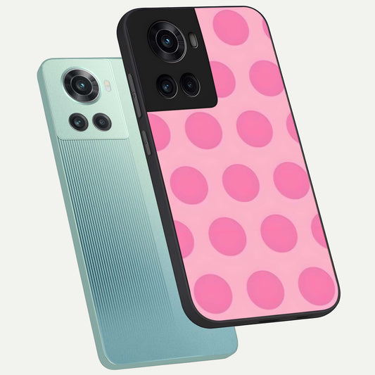 Sweet Dot Dreams phone case For OnePlus 10R showing premium glass back cover with detailed artwork