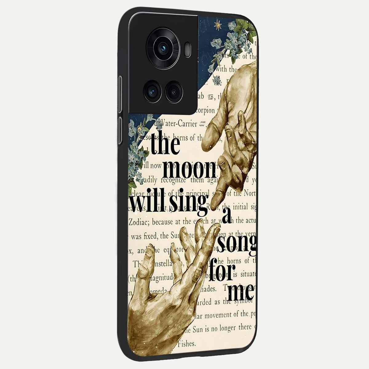 Aesthetic Divine back cover For OnePlus 10R slim fit glass case with vibrant aesthetic design