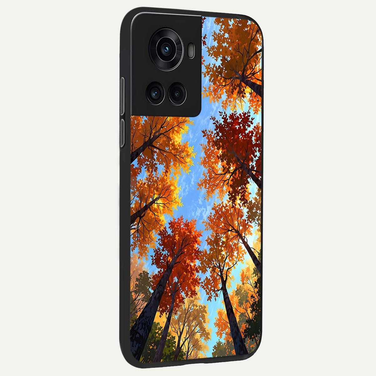 Autumn Sky Rise back cover For OnePlus 10R slim fit glass case with vibrant aesthetic design
