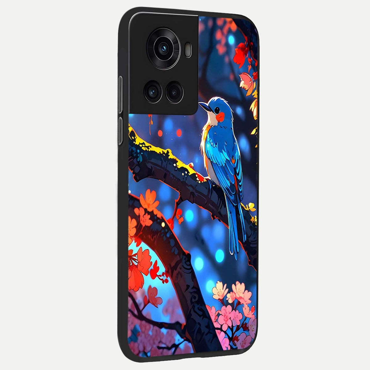 Blooming Water Drift back cover For OnePlus 10R slim fit glass case with vibrant aesthetic design