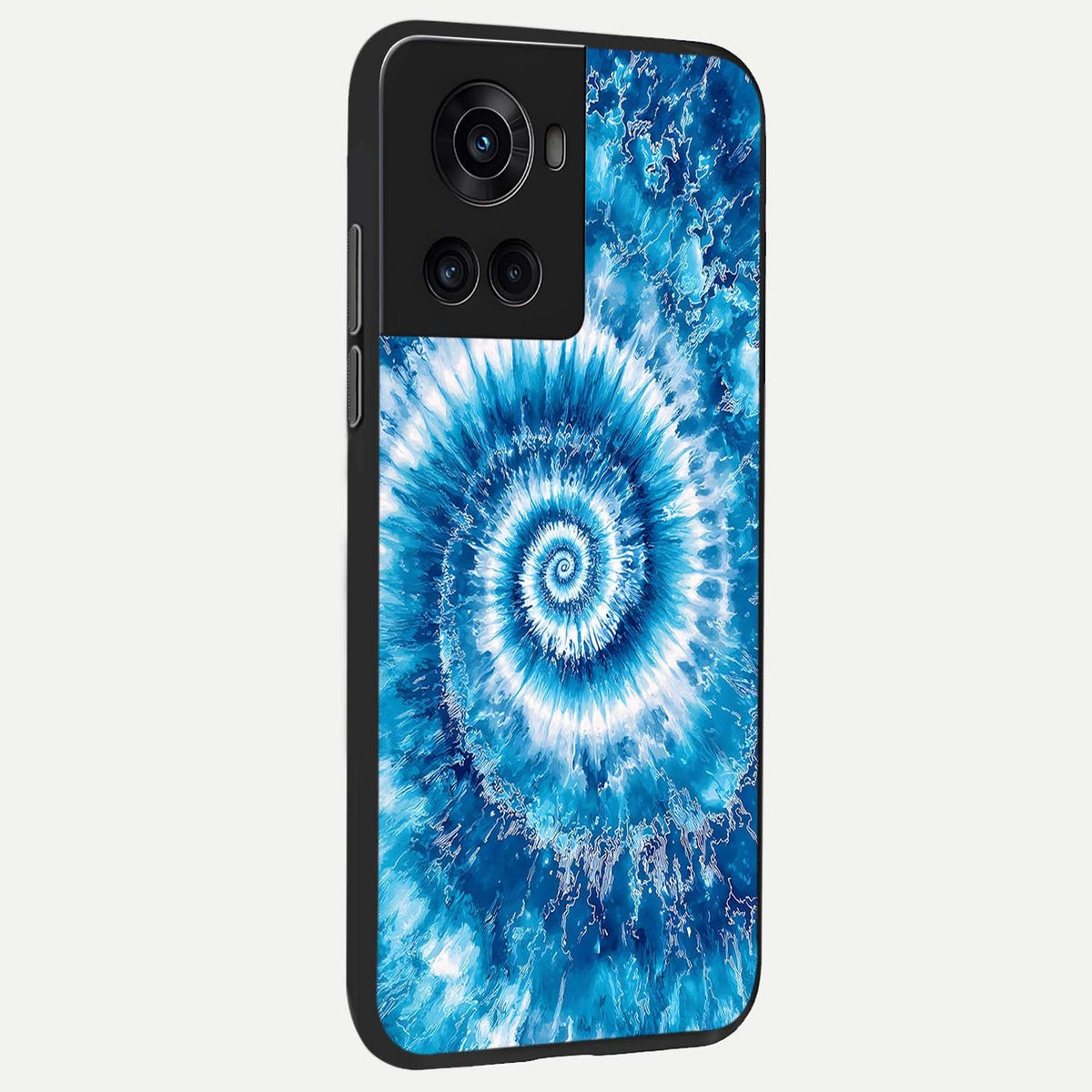 Blue Galaxy Wave back cover For OnePlus 10R slim fit glass case with vibrant aesthetic design