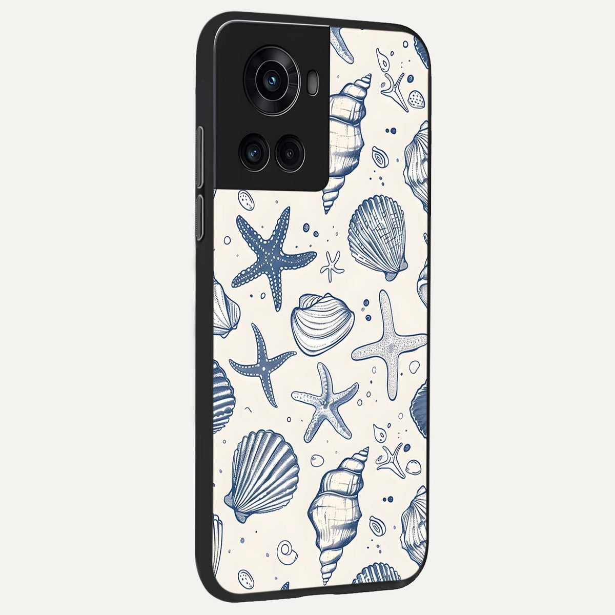Blue Ocean Outline back cover For OnePlus 10R slim fit glass case with vibrant aesthetic design