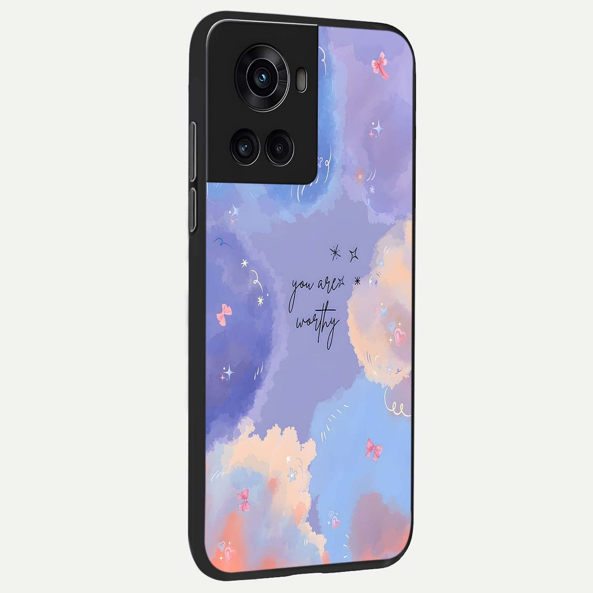Celestial Cloud Magic back cover For OnePlus 10R slim fit glass case with vibrant aesthetic design
