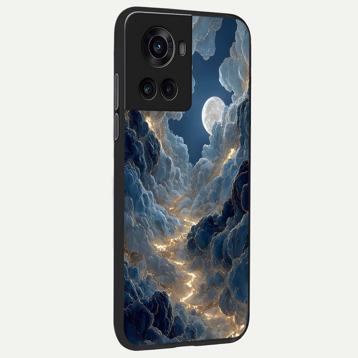 Celestial Cloud Road back cover For OnePlus 10R slim fit glass case with vibrant aesthetic design