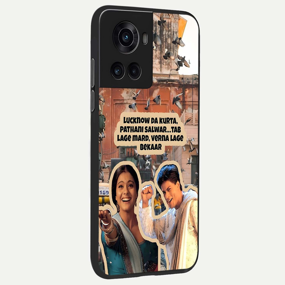 Desi Retro Vibes back cover For OnePlus 10R slim fit glass case with vibrant aesthetic design