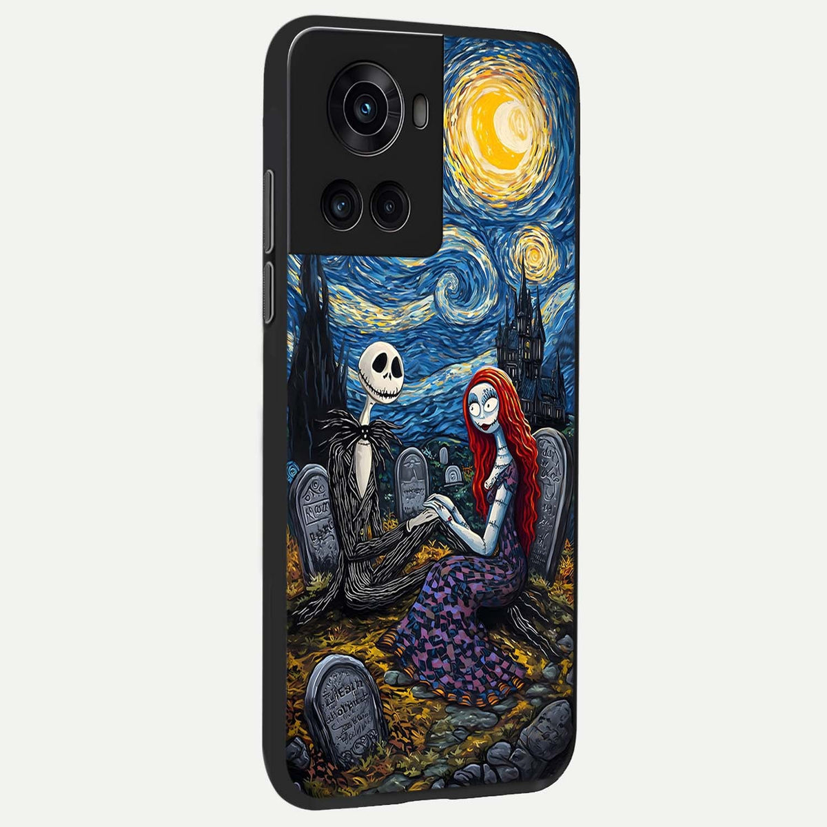 Eternal Night Love back cover For OnePlus 10R slim fit glass case with vibrant aesthetic design
