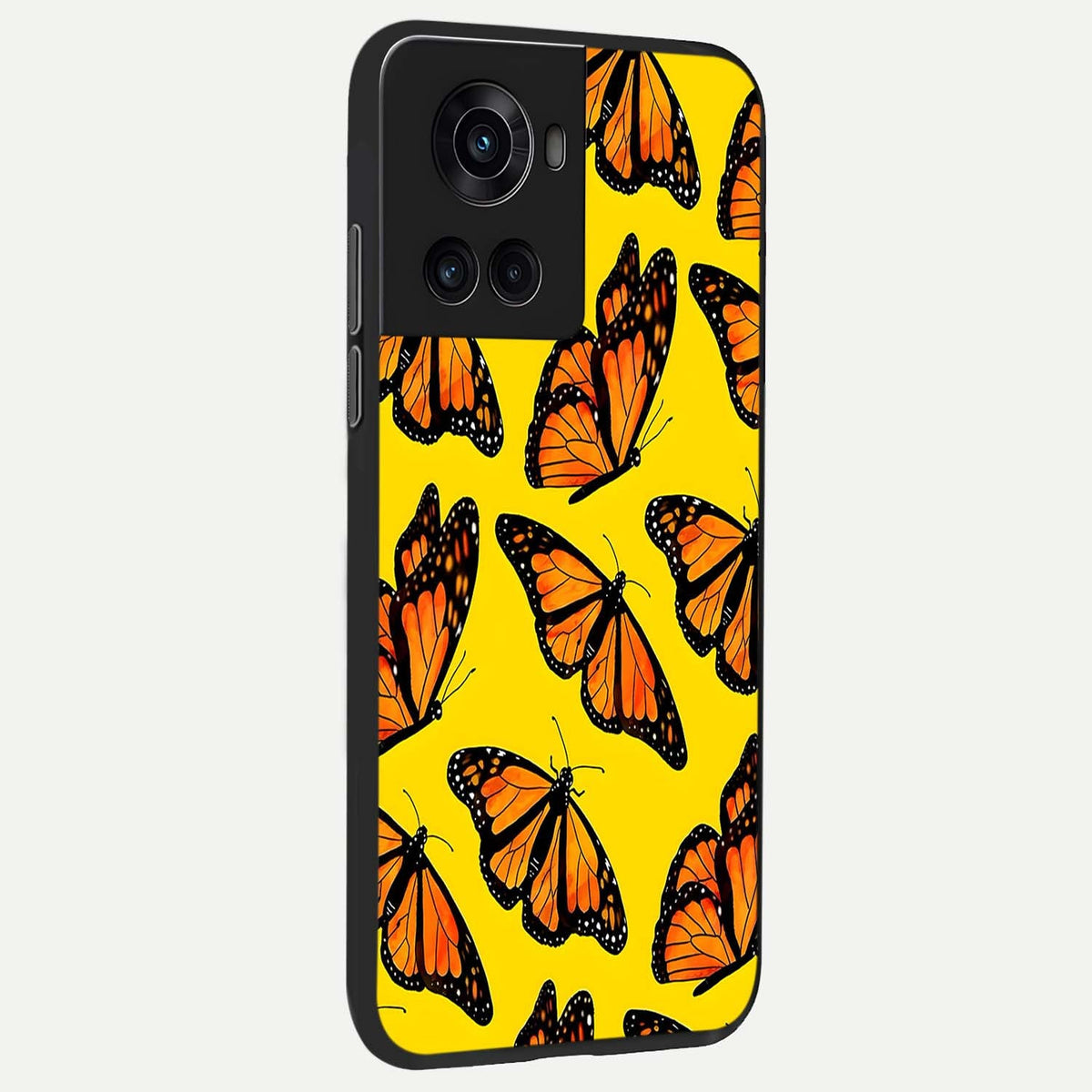 Golden Wing Flight back cover For OnePlus 10R slim fit glass case with vibrant aesthetic design