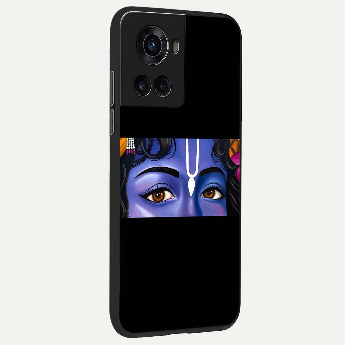Krishna Eye back cover For OnePlus 10R slim fit glass case with vibrant aesthetic design