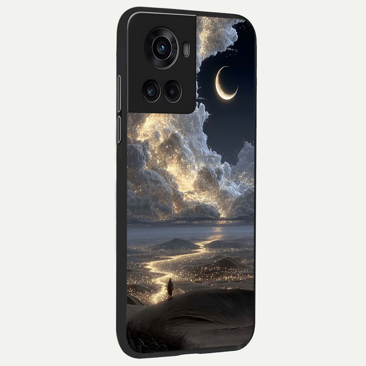 Moonlight Spark Path back cover For OnePlus 10R slim fit glass case with vibrant aesthetic design