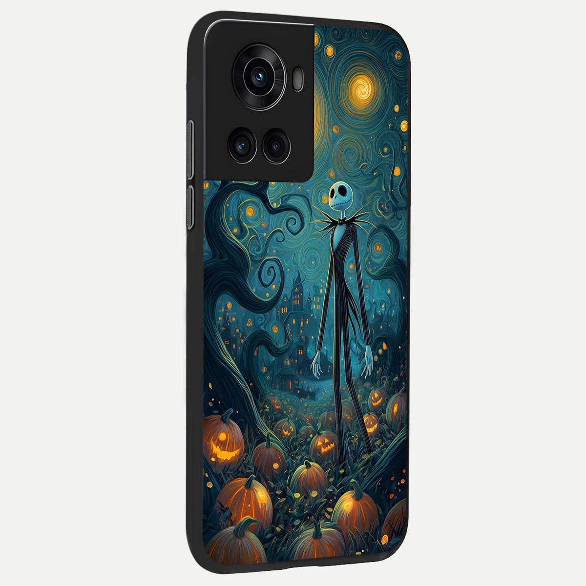 Pumpkin Moonlight Tale back cover For OnePlus 10R slim fit glass case with vibrant aesthetic design