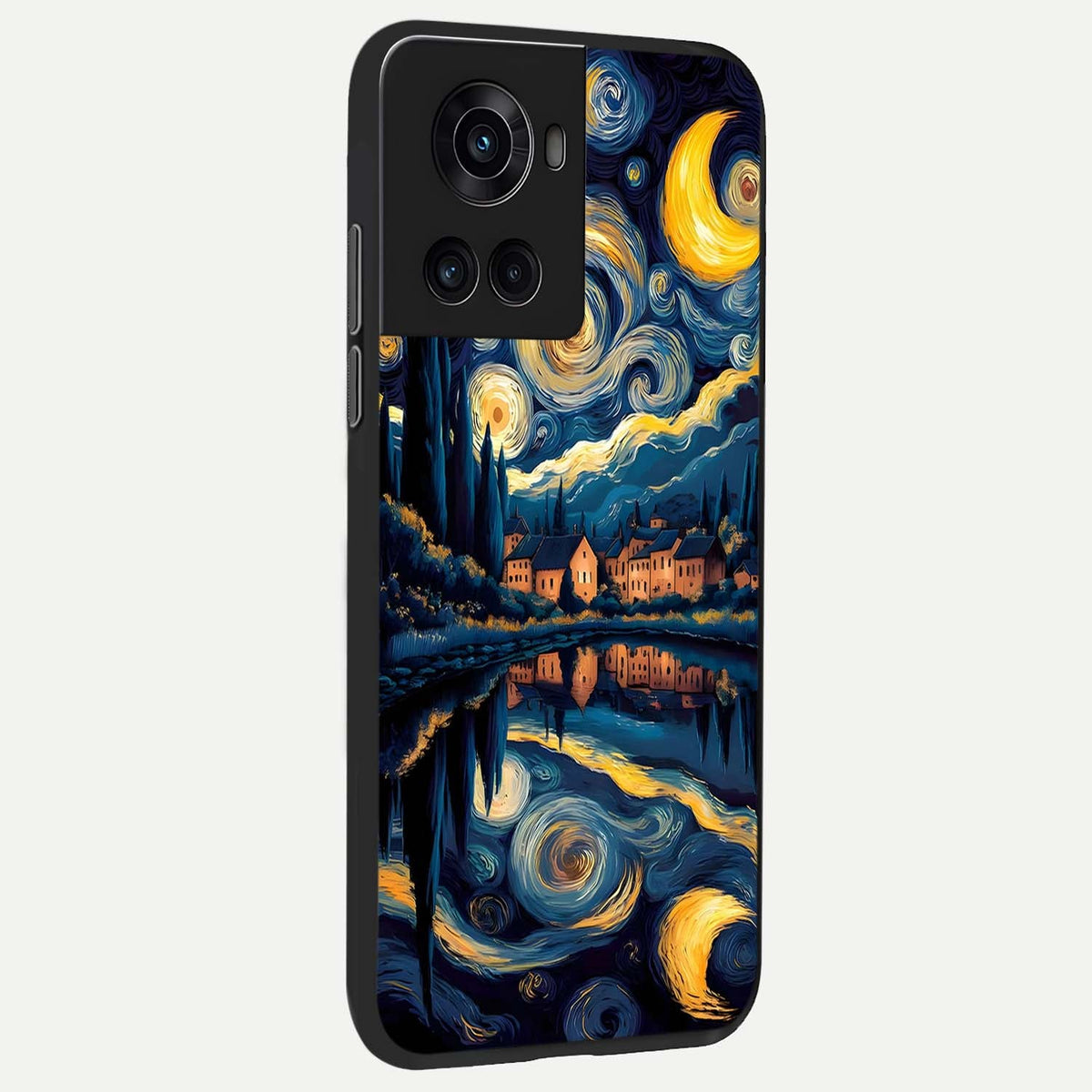 Starry Sky Serenity back cover For OnePlus 10R slim fit glass case with vibrant aesthetic design