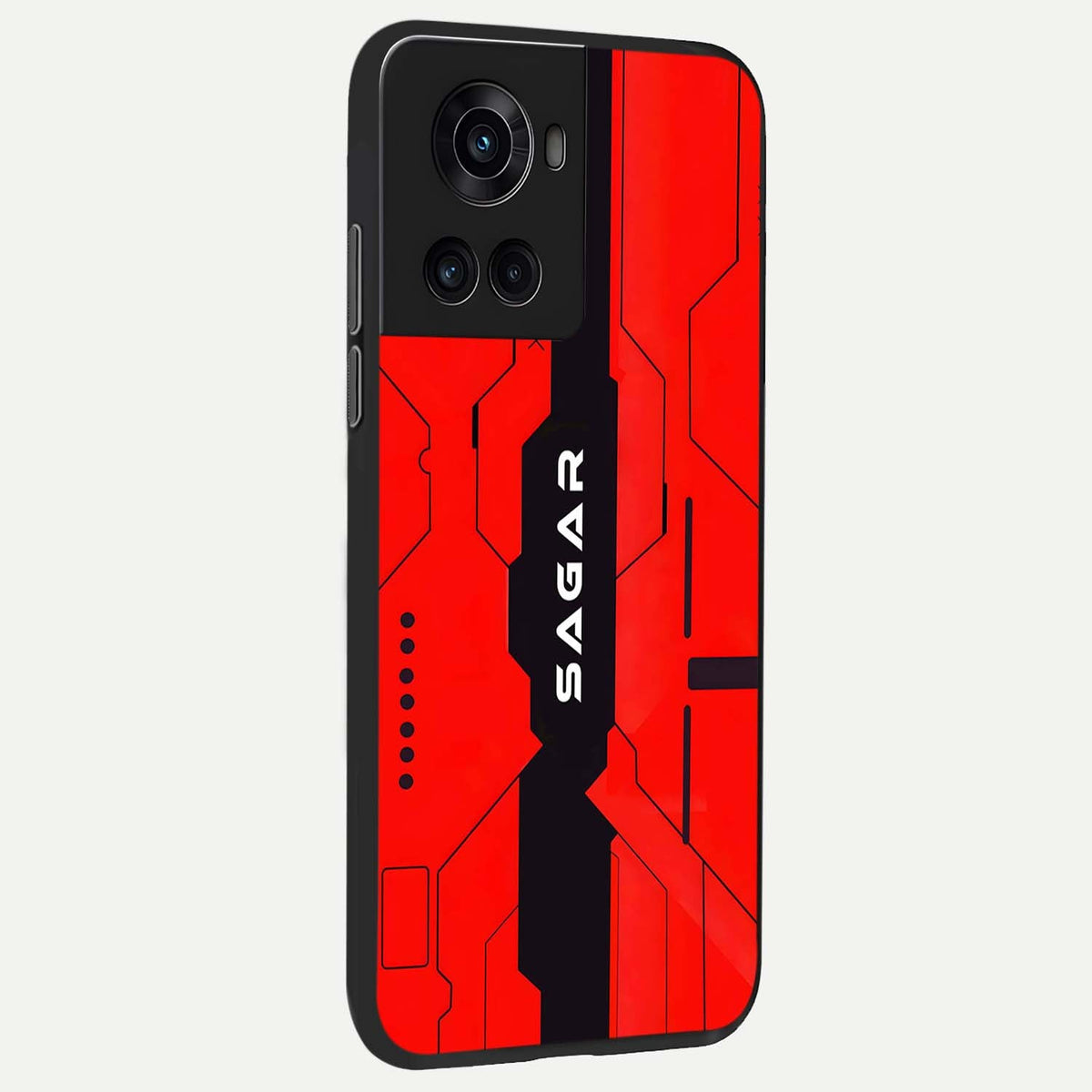 Voltage Rise CYBERPUNK Custom Name back cover For OnePlus 10R slim fit personalized glass case with bold cyberpunk design
