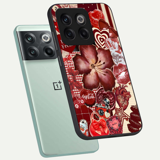 Aesthetic Little Freak phone case For OnePlus 10T showing premium glass back cover with detailed artwork