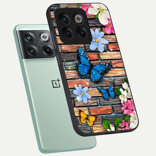 Brick Bloom Flight phone case For OnePlus 10T showing premium glass back cover with detailed artwork