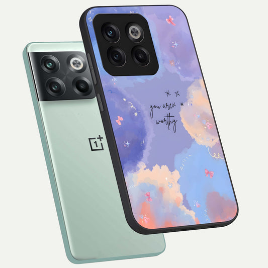Celestial Cloud Magic phone case For OnePlus 10T showing premium glass back cover with detailed artwork