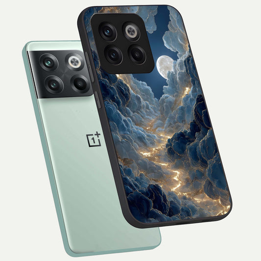 Celestial Cloud Road phone case For OnePlus 10T showing premium glass back cover with detailed artwork