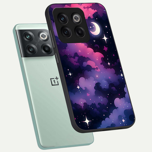 Celestial Moon Magic phone case For OnePlus 10T showing premium glass back cover with detailed artwork