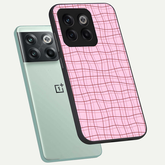 Soft Grid Bliss phone case For OnePlus 10T showing premium glass back cover with detailed artwork