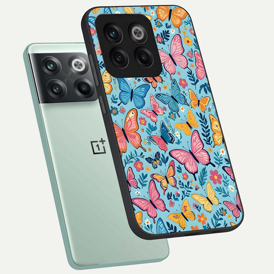 Spring Wing Garden phone case For OnePlus 10T showing premium glass back cover with detailed artwork