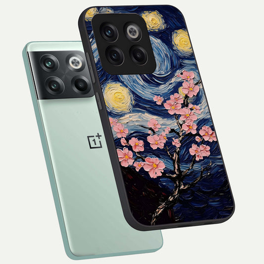 Van Gogh Scenery phone case For OnePlus 10T showing premium glass back cover with detailed artwork