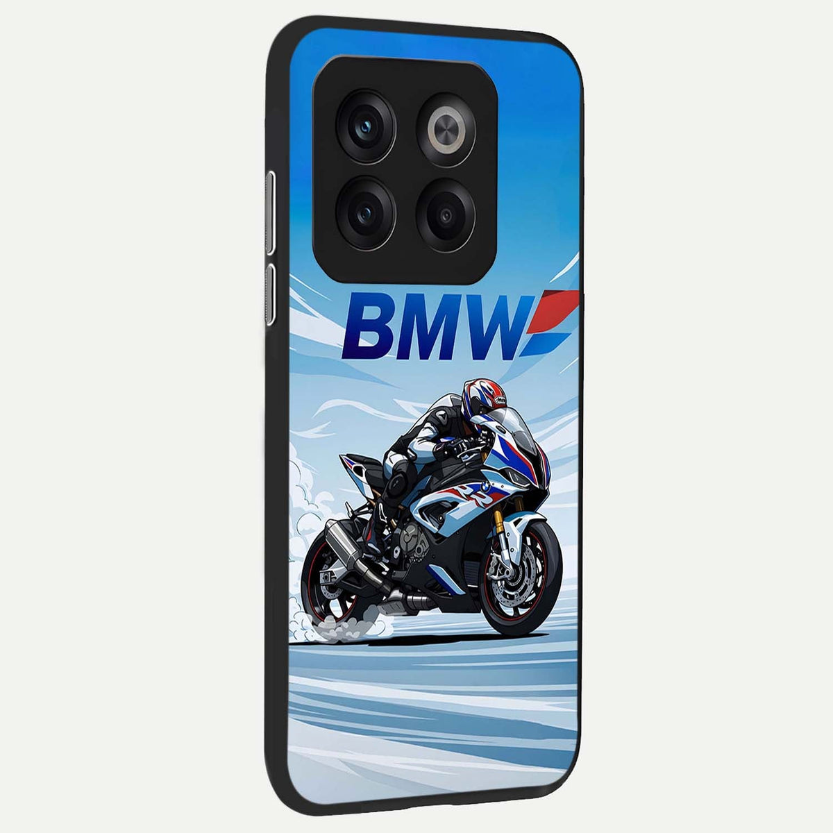 BMW Power Drift back cover For OnePlus 10T slim fit glass case with vibrant aesthetic design