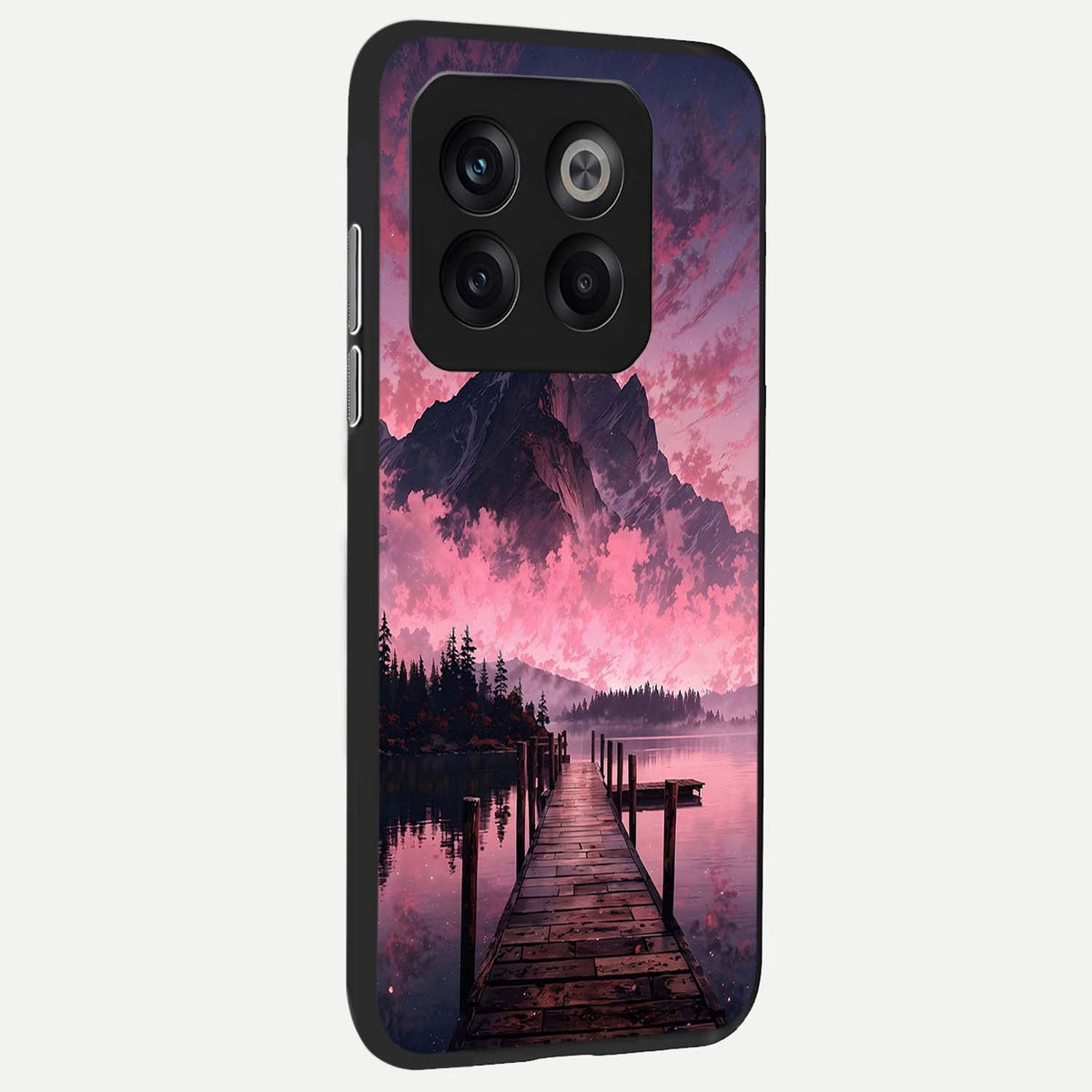 Beautiful Mountain View back cover For OnePlus 10T slim fit glass case with vibrant aesthetic design