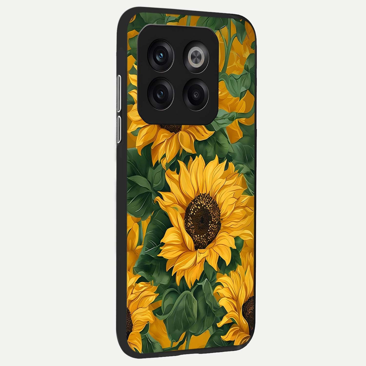 Bright Sunflower Bloom back cover For OnePlus 10T slim fit glass case with vibrant aesthetic design