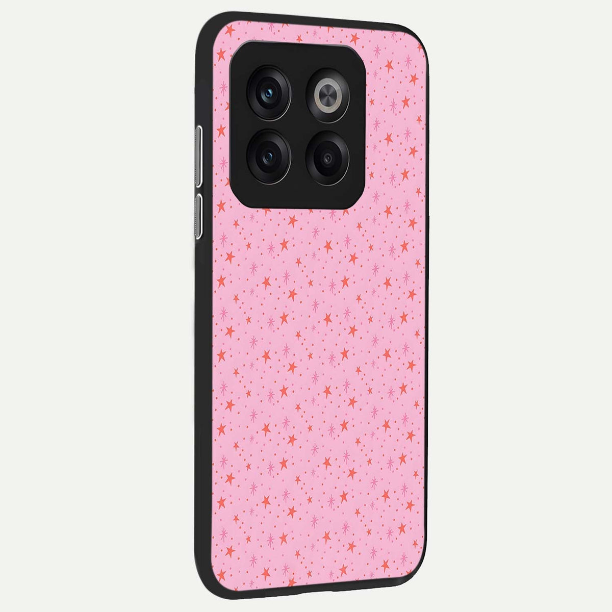 Cosmic Pink Sparkle back cover For OnePlus 10T slim fit glass case with vibrant aesthetic design