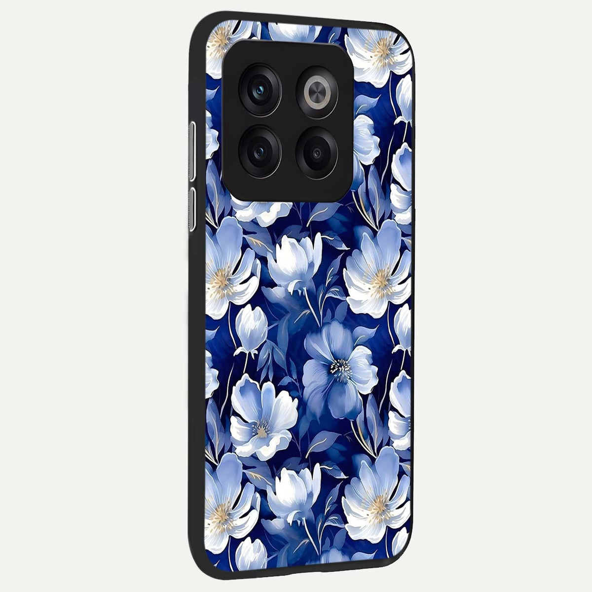 Cute Floral Patterns back cover For OnePlus 10T slim fit glass case with vibrant aesthetic design