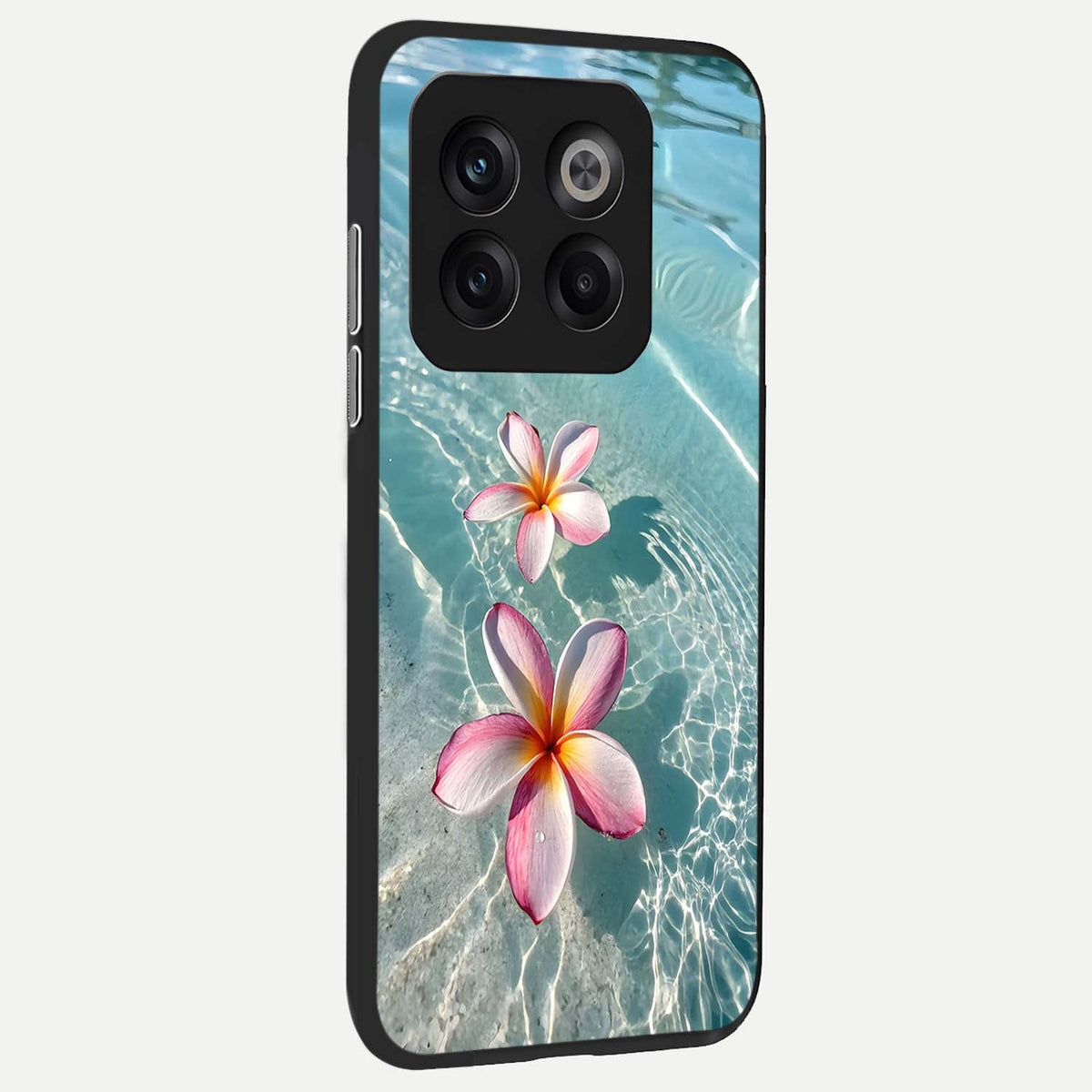 Floating Bloom Bliss back cover For OnePlus 10T slim fit glass case with vibrant aesthetic design