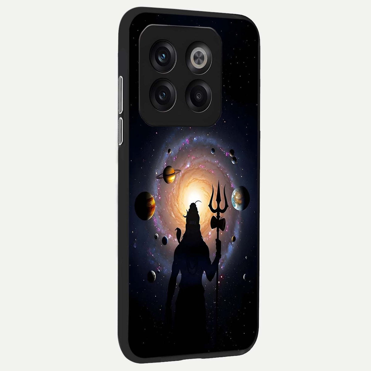 Galactic Shiva Vision back cover For OnePlus 10T slim fit glass case with vibrant aesthetic design